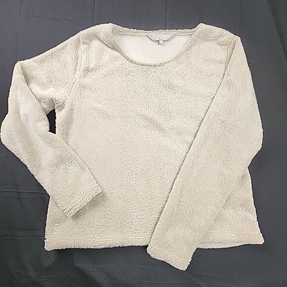 The Royal Standard Women’s Cream Long Sleeve Fuzzy Fleece Pullover Sweater Small - Picture 1 of 5